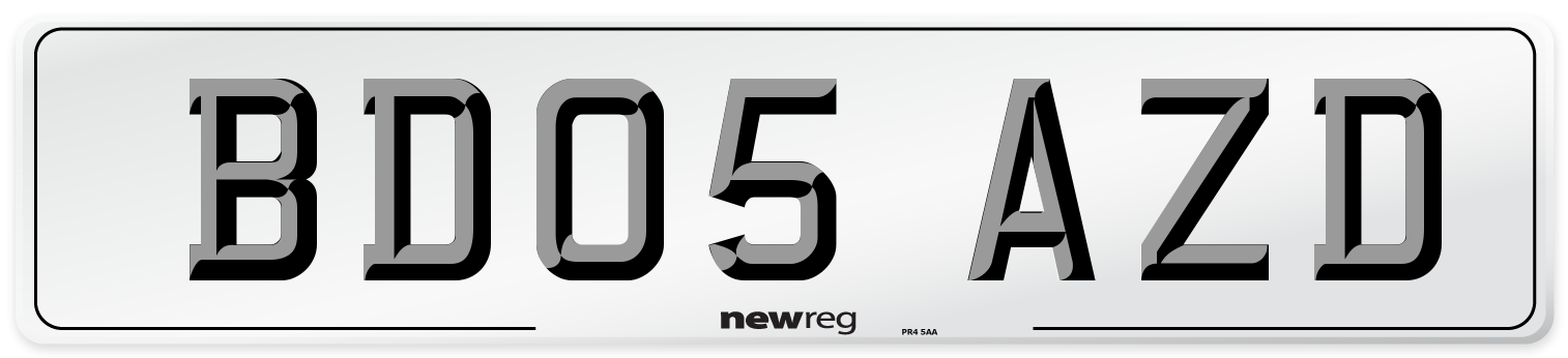 BD05 AZD Number Plate from New Reg